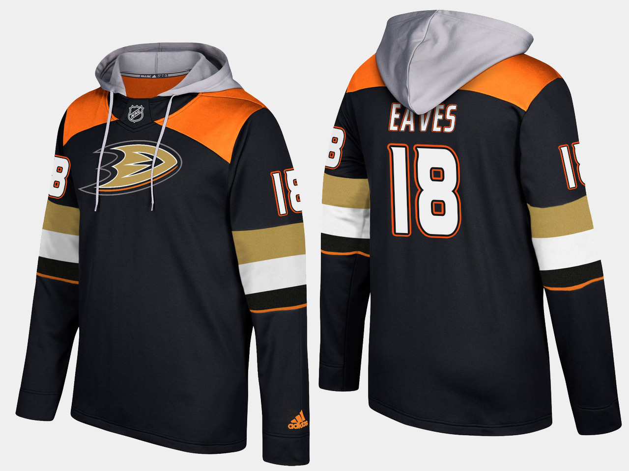 Men NHL Anaheim ducks #18 patrick eaves black hoodie